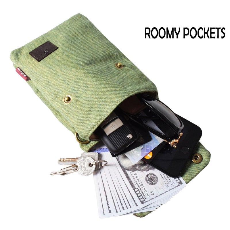 WITERY Small Canvas Crossbody Bags for Women Cute Cloth Purse Cellphone Crossbody Purse with Adjustable Shoulder Strap Mini Travel Shoulder Bag Phone Pouch Wristlet Wallet for Teen Girls - Image 5